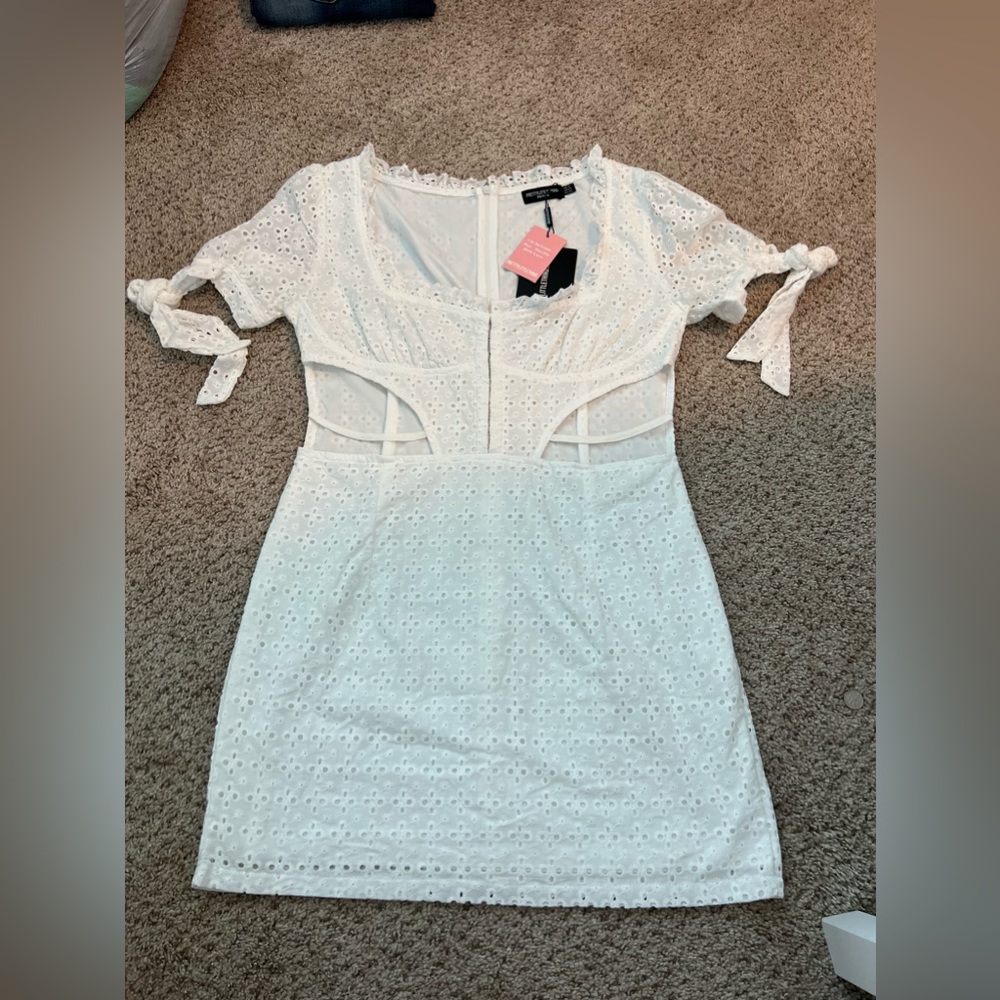 Pretty Little Thing White Cut-Out Dress
